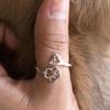 Adjustable Opening Ring Hollow Love Heart Dog Paw Ring Jewelry for Dog Owner