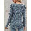 Odzież damska T-shirt jesienno-zimowy dla kobiet Kwiatowy nadruk z okrągłym dekoltem i długim rękawem