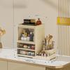 New Foldable Desktop Cosmetics Storage Box, Multi-layer Rack, Dustproof Large-capacity Dresser, Finishing Cabinet