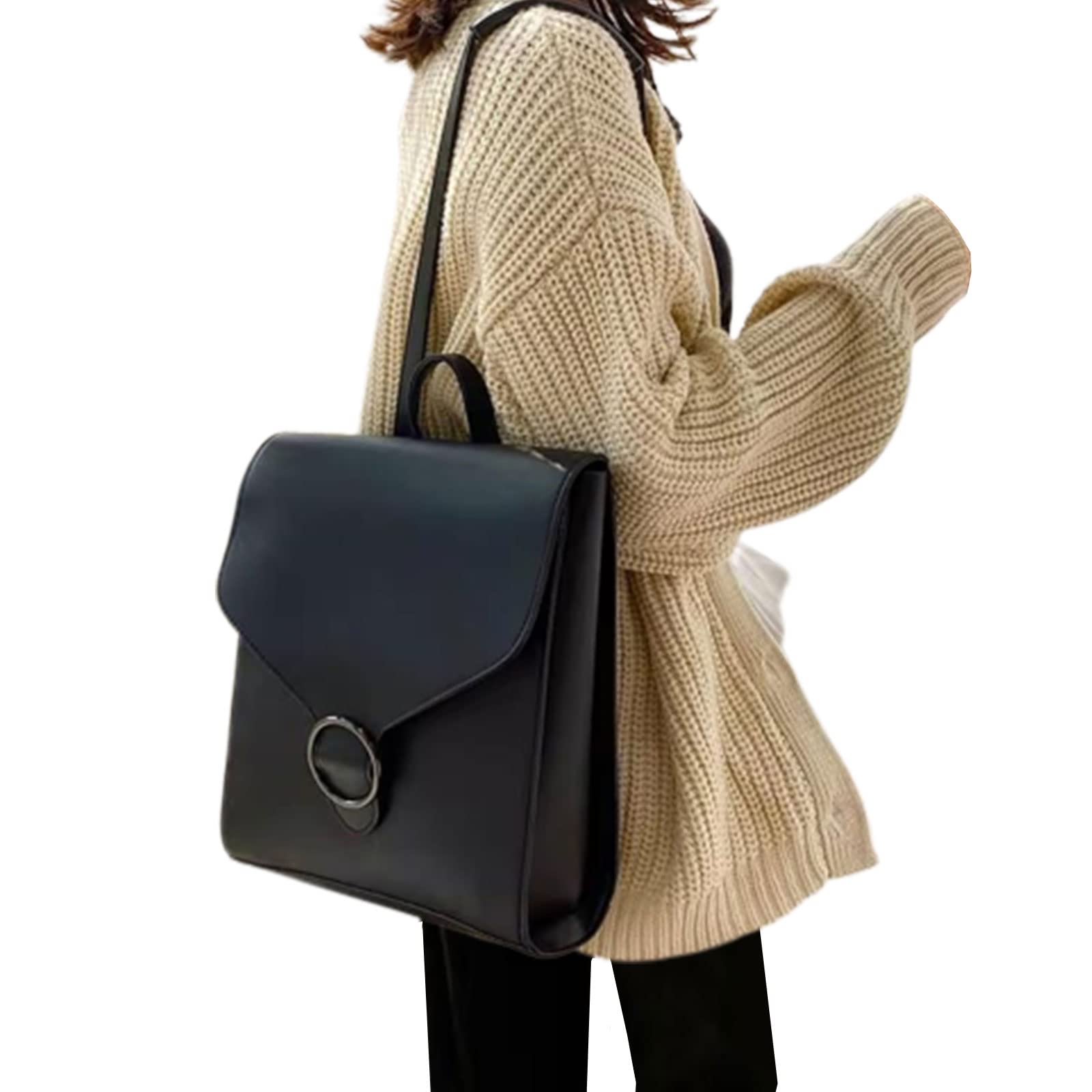 

Shoulder Business Bag for Adult Commuting Large Flap Cover British Everyday [MEME XTRA] Women s Backpack, Bag, Backpack, Women, Backpack, Capacity, чорний