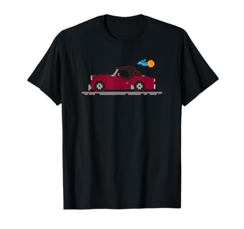 8-Bit Cartoon Triumph TR3 TR 3 British Maroon Sports Car Auto T-Shirt
