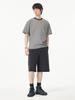 Studio Tomboy [Men] Vertical Pinstripe Sleeve T-Shirt_Black 91M5222332