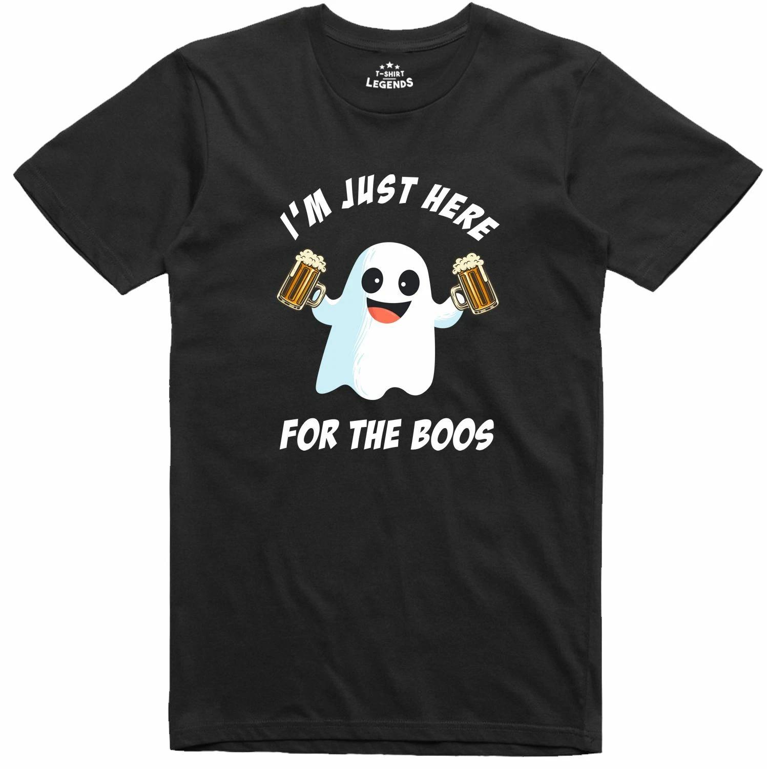 Halloween Costume Just Here For The Boos Funny 100% Cotton T Shirt XS