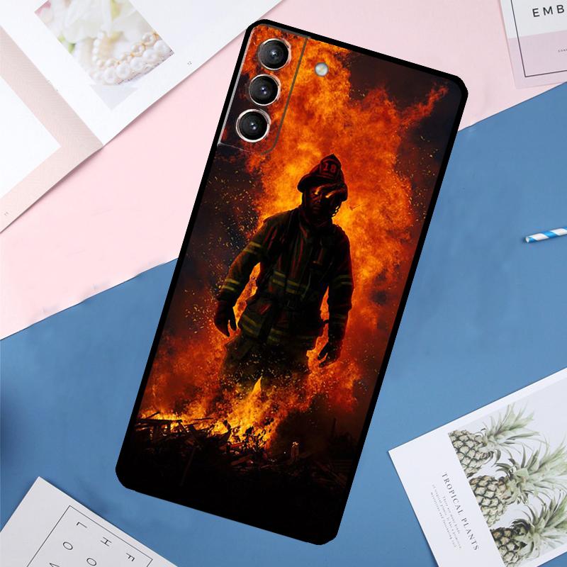 Firefighter Heroes Fireman Case For Samsung Galaxy S24 Ultra S20 S21 S22 S23 S25 Ultra S9 S10 Plus S25 FE Back Cover
