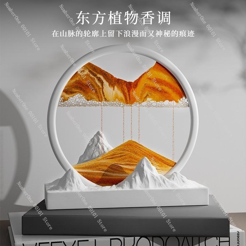 Flowing Sand Hourglass Desktop Ornament,Stress-Relief Visual Art Piece for Living Room and Bedroom Decoration,Soothing Sandscape