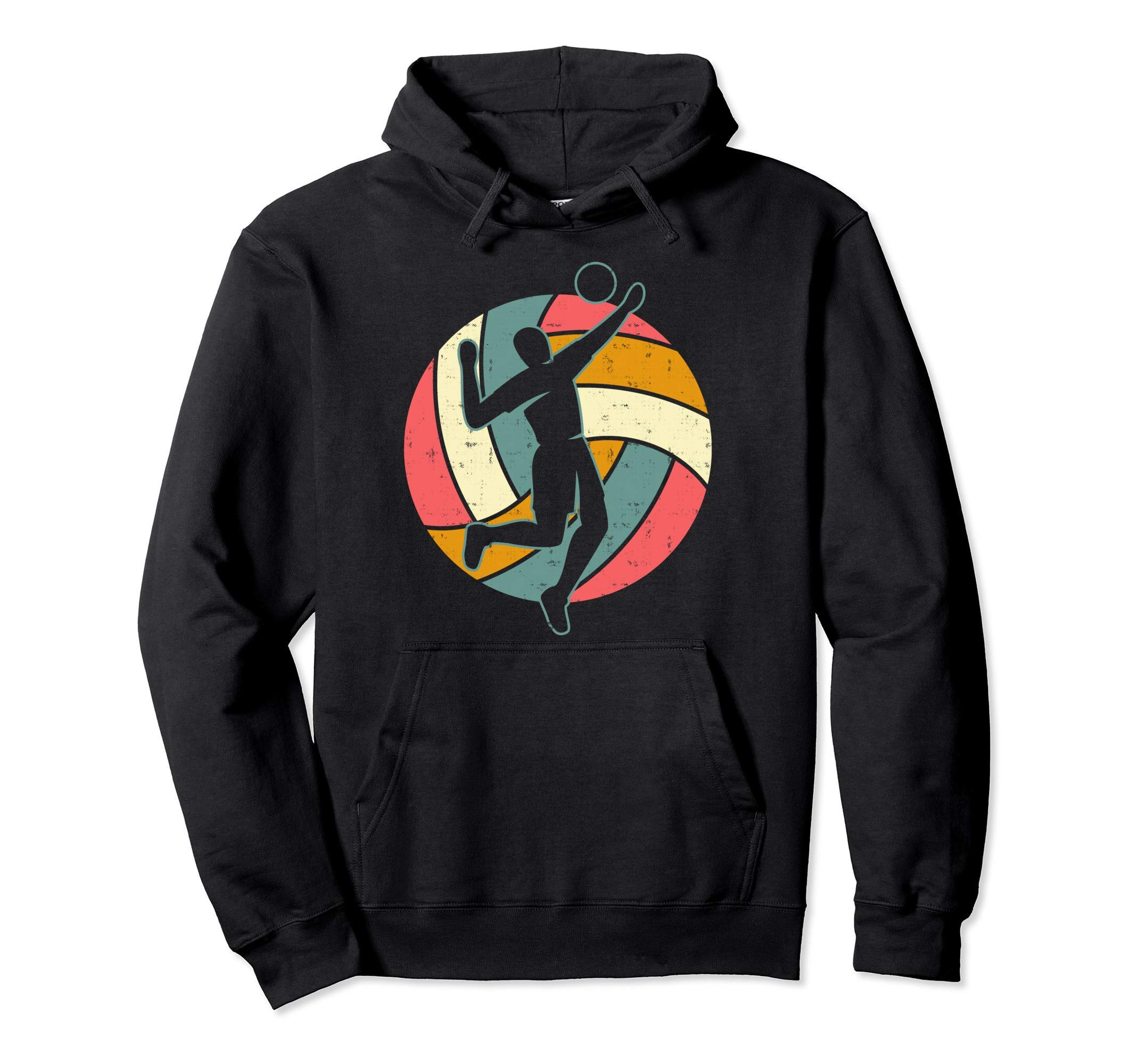 

Volleyball Silhouette Hippie Retro Beach Summer Ball Player Hoodie