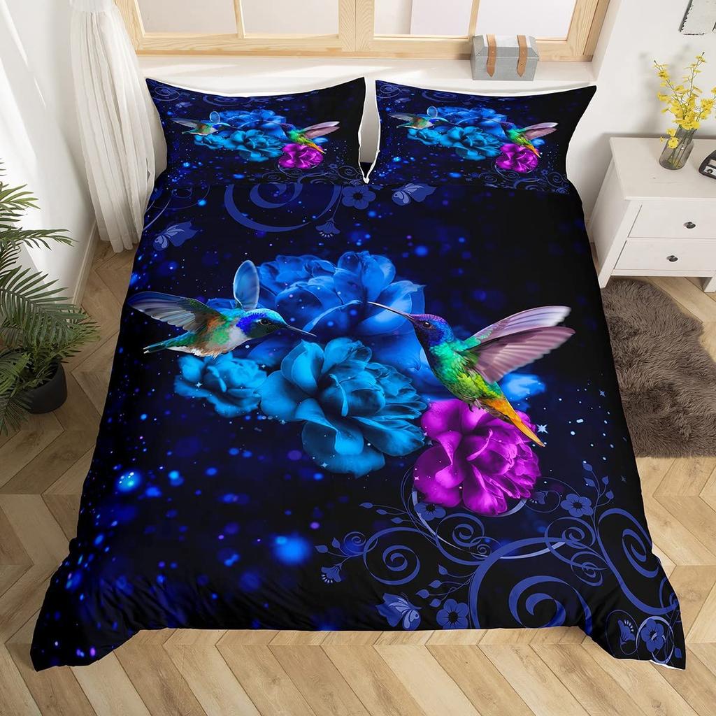 Boho Mandala Duvet Cover Collection Hummingbird Bedding Collection Microfiber Farmhouse Cute Birds Comforter Cover Queen For Kids Boys Girls