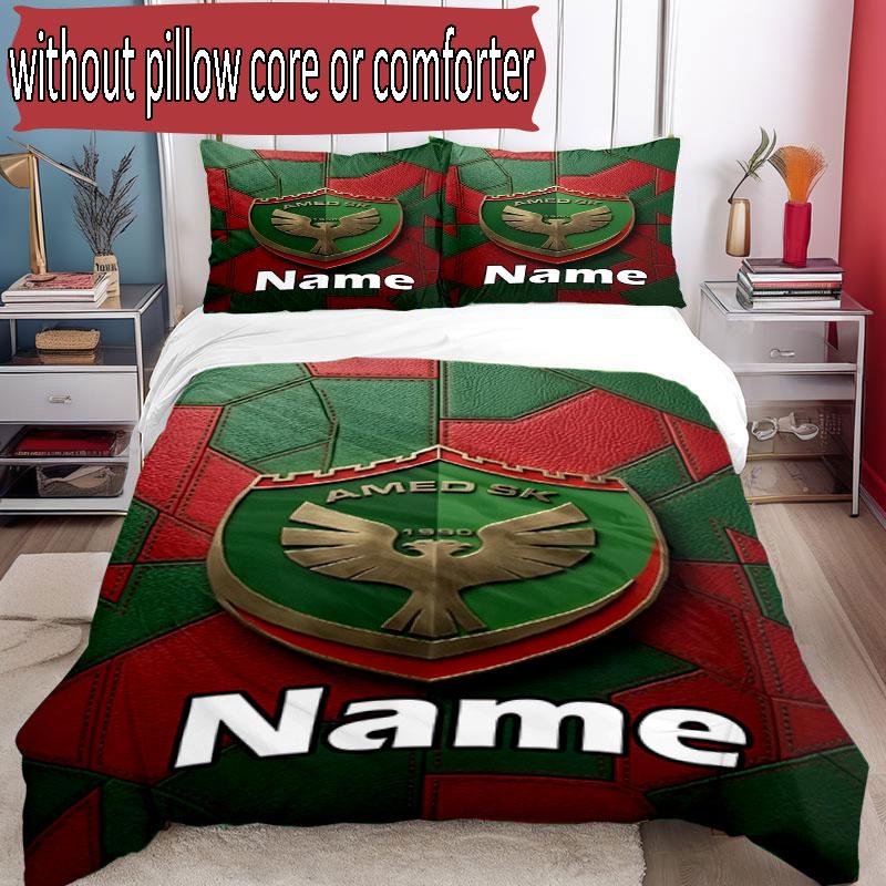 3pcs Duvet Cover Set (1*Duvet Cover + 2*Pillowcase, Without Core), Custom Name Amed SK Pattern Bedding Set, Home Bedroom Decor Gift