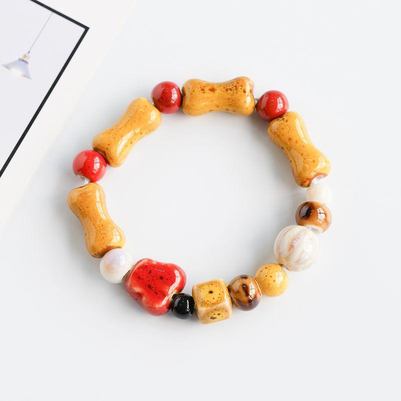 

Керамический браслет Фарфоровые бусины Браслет из бусин Новый китайский стиль Национальный стиль Парный Студенческий Ручные украшения для женщин Древний стиль Шнурок для переноски Мужской Flower Glaze Yellow