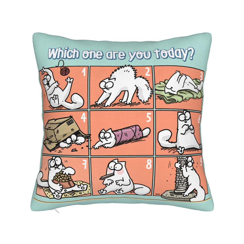 Pillow Cover Humorous Cartoon Cat Simons Cat Vintage Pillow Case For Sofa Home Decoration Pillowcases