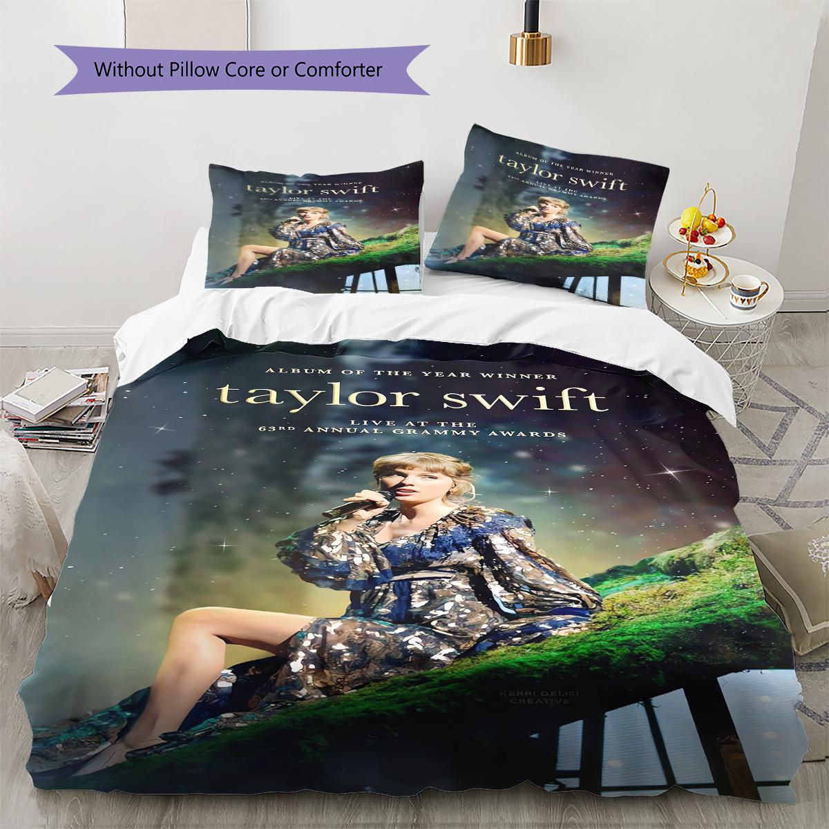 

Swift Singer Pattern Bedding Quilt Set Quilt Cover Pillowcase Home Decoration Gift (1 * duvet cover + 2 * pillowcase, without core) 200x220cm