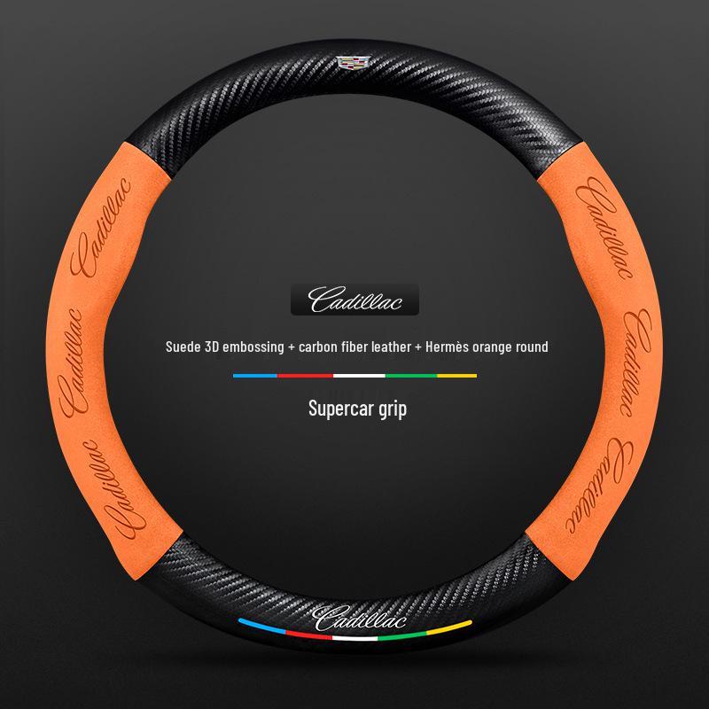 Cadillac Steering Wheel Cover for SRX/CT5/XTS/ATSL/XT5/XT6 - Alcantara & Carbon Fiber