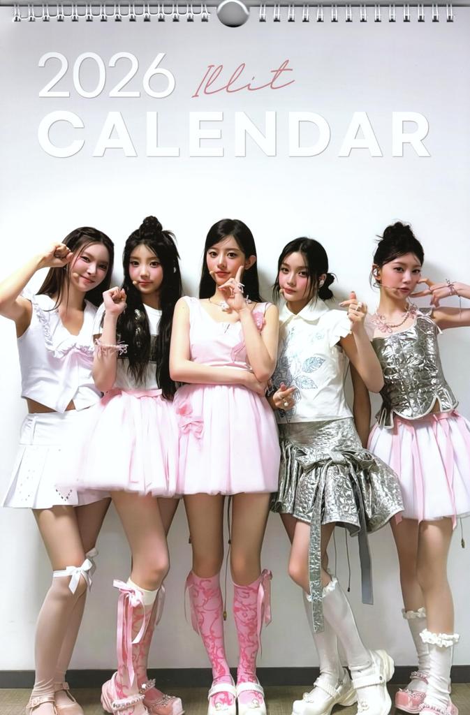 ILLIT Large Wall Calendar 2026 Sticker Set (Reiwa 8) + K-POP