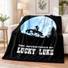 Lucky Luke Flannel Throw Blanket Soft Warm Cozy For Sofa Bed Indoor Home Bedroom Use