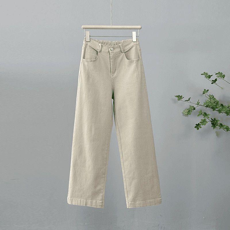 

2026 Spring Korean Style High-Waisted Slimming Versatile Plus Size Casual Loose Straight Pants 3XL (suggested 140-165 jin)