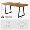 Industrial Dining Table for 4-6 People, 160cm Rectangular Solid Wood Kitchen Table with Sturdy Metal Legs, Ideal for Dining Room