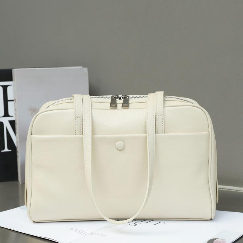 Genuine Leather Pillow Bag Retro Single-shoulder Bag Commuter Handbag, Large-capacity Boston Women's Bag