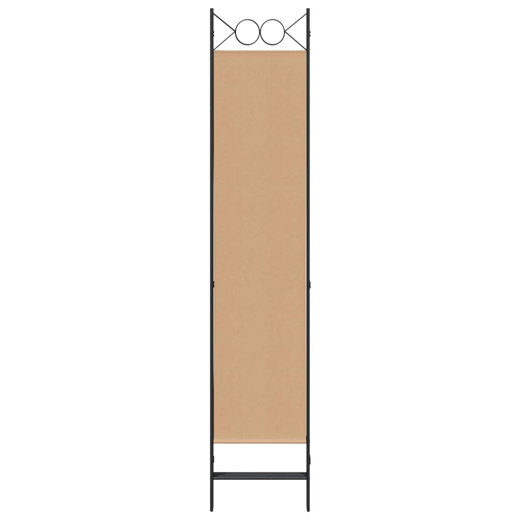 4 Panel Room Divider Beige 160 X 200 Cm Fabric