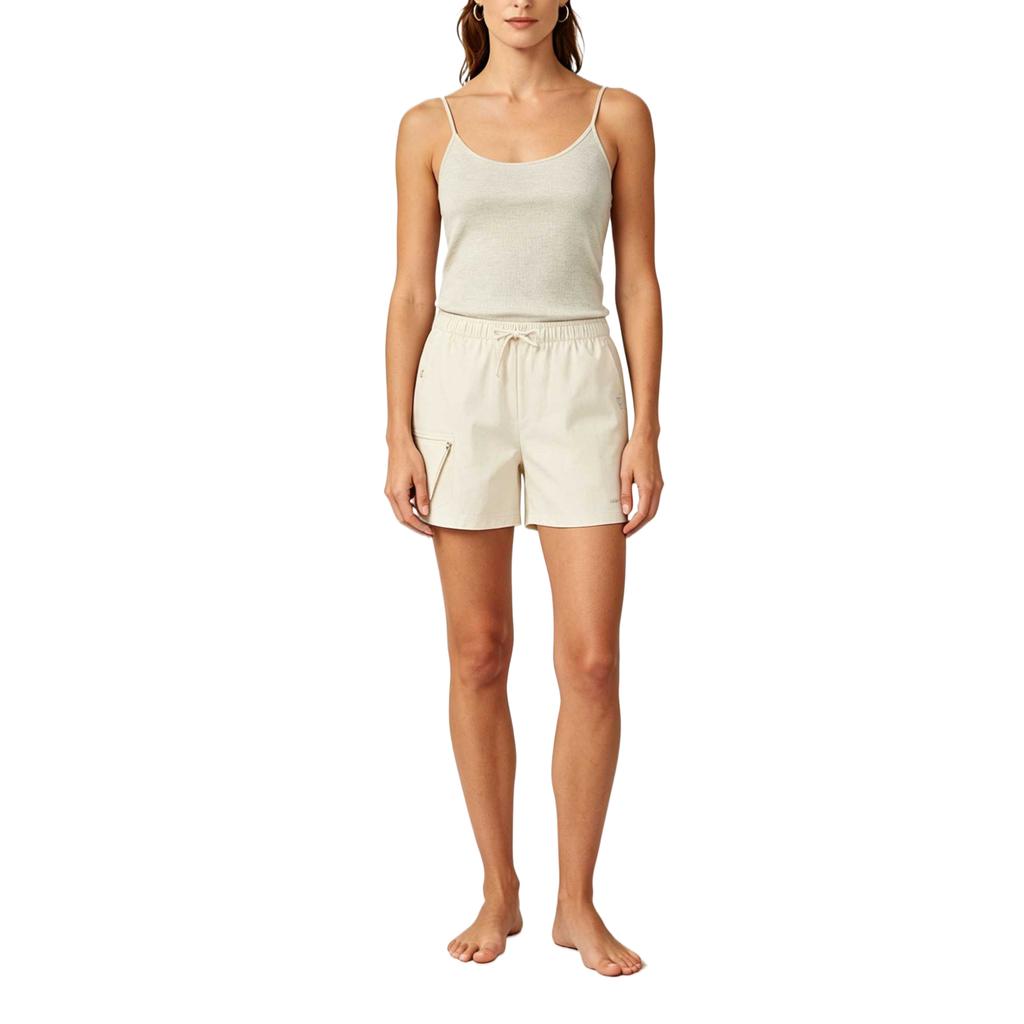 Skechers Elastic Waist Solid Color Casual Shorts Women bottoms P226W126-00V7