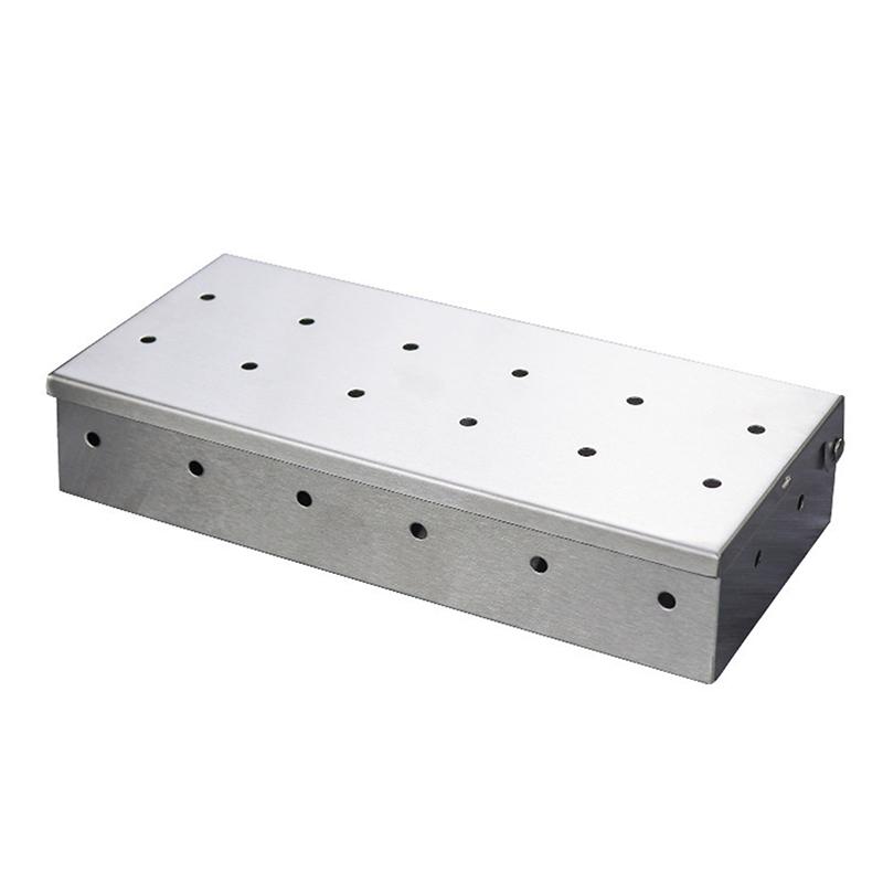 Outdoor Bbq Smoking Box, Lychee Wood Smoking Box, Thickened Stainless Steel Bbq Tool, Smoked Meat Box, Charcoal Box