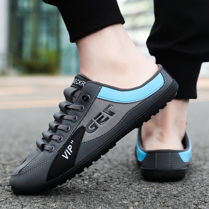 

Баотоу мужские 2025 лето новый верхняя одежда взрыв ленивые один педаль полушлепанцы вождение повседневные туфли на каблуке 39