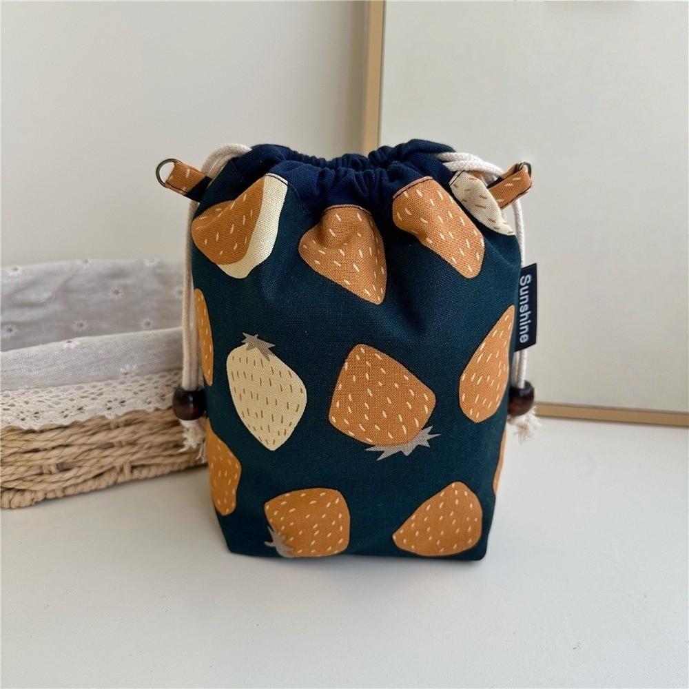 Lightweight Cotton and Linen Fabric Drawstring Bag Storage Pouch  Data Cable Storage