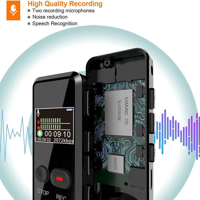 Digitaler Audiorecorder, Farbdisplay-Aufnahme, Echtzeit-Aufnahme