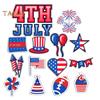 14/17/23/24Pcs USA Independence Day Refrigerator Magnet Waterproof PVC Patriotic 4th of July Festival Cartoon Magnetic Decoration Ornament
