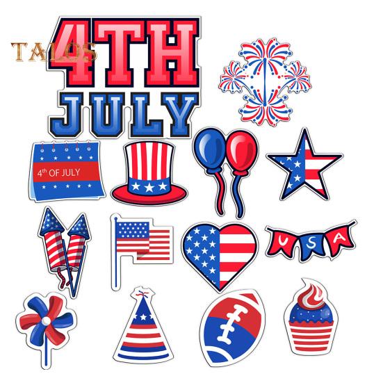 14/17/23/24Pcs USA Independence Day Refrigerator Magnet Waterproof PVC Patriotic 4th of July Festival Cartoon Magnetic Decoration Ornament