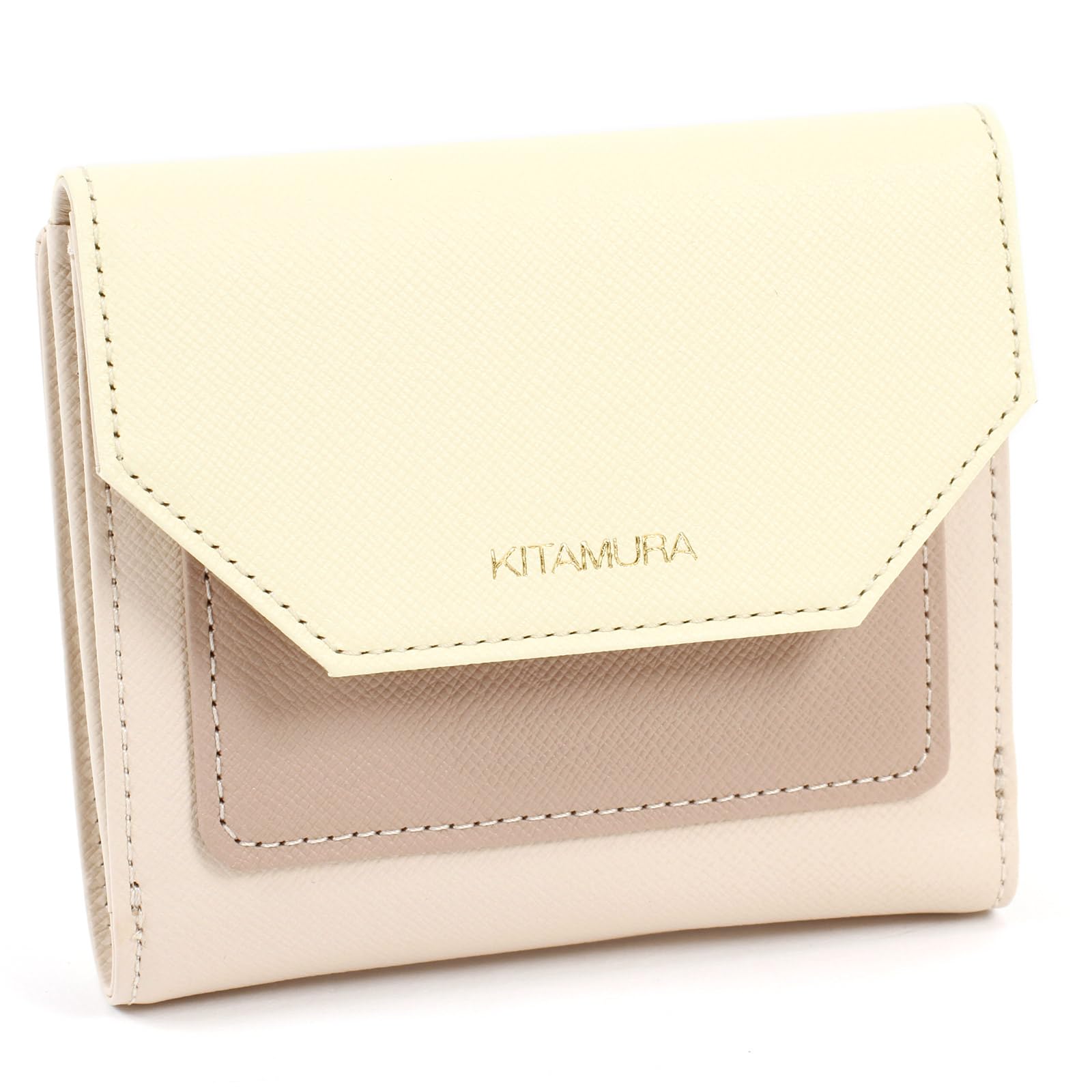 

wallet PH0785 50401 [Kitamura] 3-color bi-fold Beige/Yellow