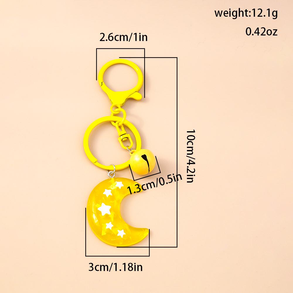 Cute Resin Star Moon Keychain Women Girls Key Ring Pendants for Handbag Decor DIY Key Chain Jewelry Gift