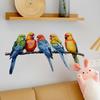 3D Realistic Cute Little Parrot Wall Stickers, Self-Adhesive Decor for Bedroom Kitchen Home Decoration