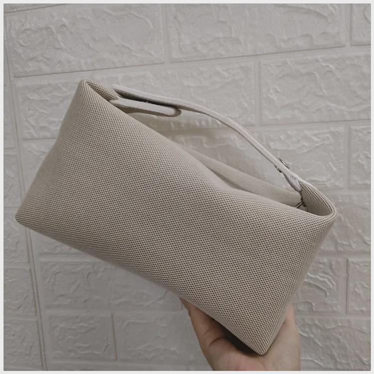 2025 Contrast Color Canvas Lunch Bag & Toiletry Cosmetic Handbag - Women's One-Shoulder Large Capacity