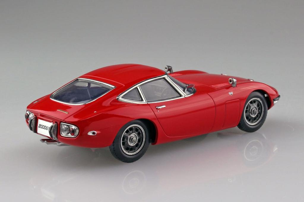 Aoshima Bunka Kyozai Rakupla Snap Kit Toyota 2000GT Solar Red Plastikový model 1/32 č. 06-SR Předbarvený (Automobil)