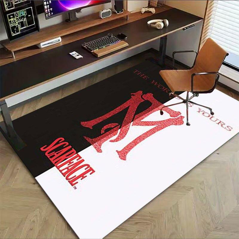 1pc Scarface Office Carpet Chair Mats Soft, Comfortable, All Season,Perfect for Home, Bedroom, or Office Decor, Perfect Gift for