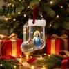 Unique Graduation Money Gift Christmas Stocking Holder, Clear Cash Clip Ornament for Tree Holiday Card Holder Hanging Decor, Transparent Bill Display