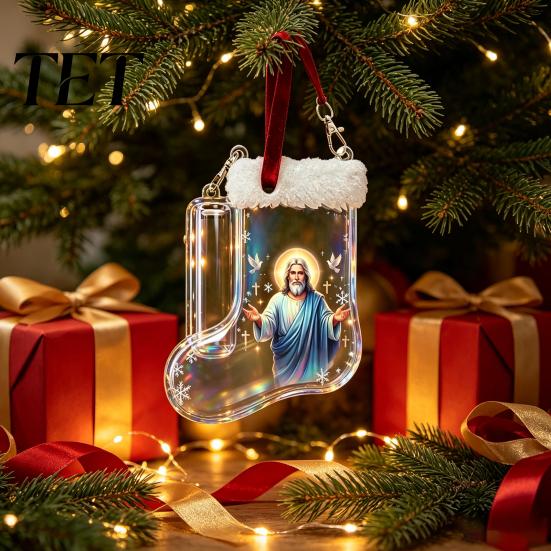 Unique Graduation Money Gift Christmas Stocking Holder, Clear Cash Clip Ornament for Tree Holiday Card Holder Hanging Decor, Transparent Bill Display