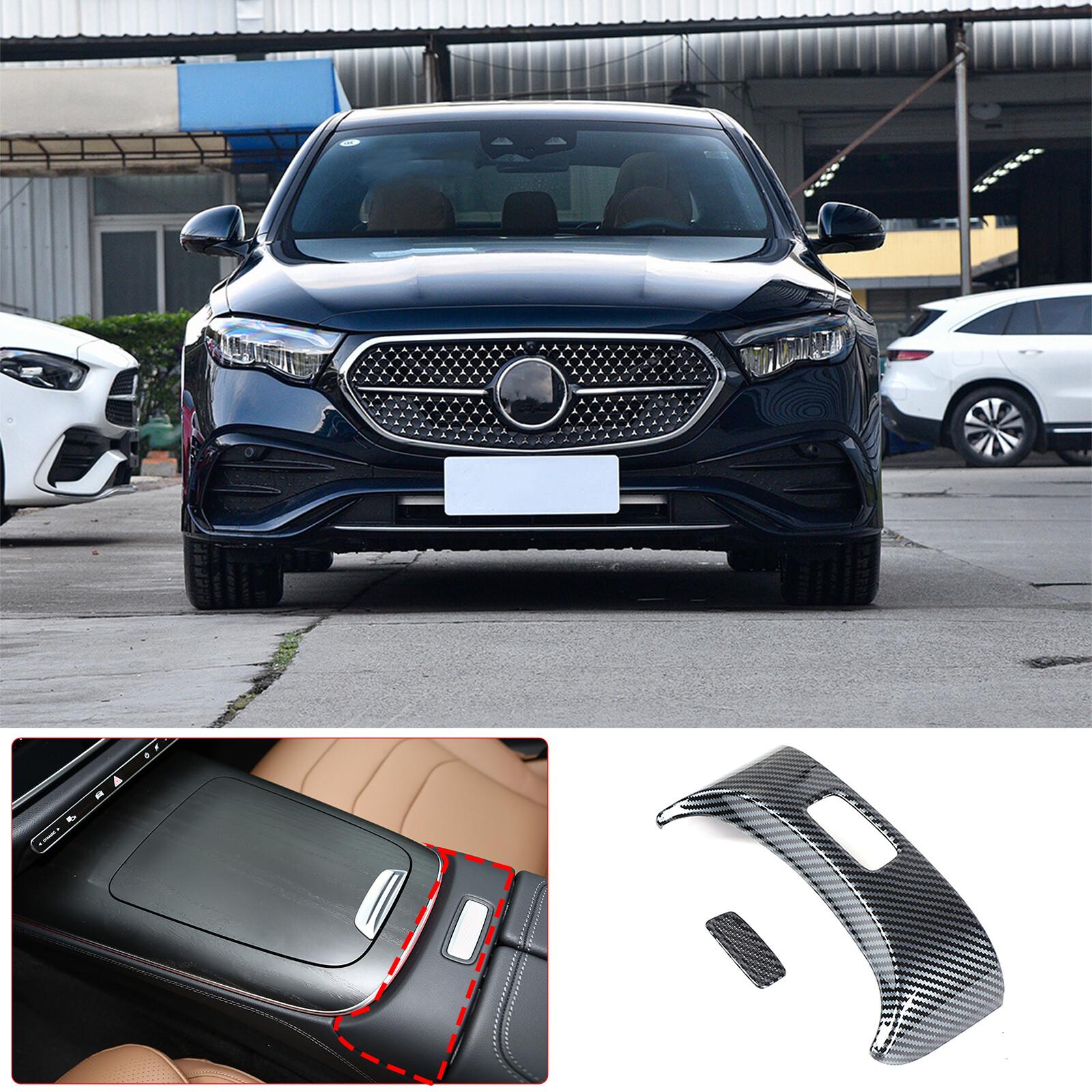 ABS Carbon Fiber Console Armrest Box Switch Trim For Benz e Class 2024+