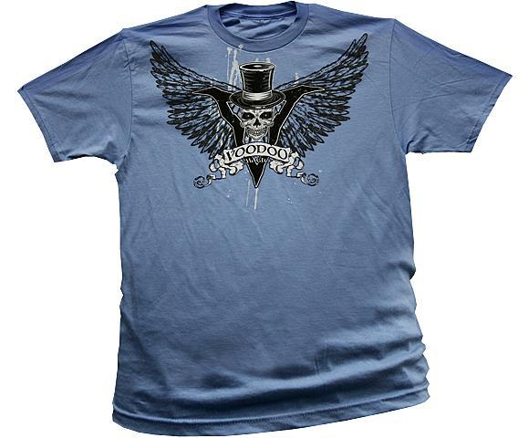 FLYING SKULL WITH TOP HAT 100% soft cotton fitted tee #18 skeleton design new S