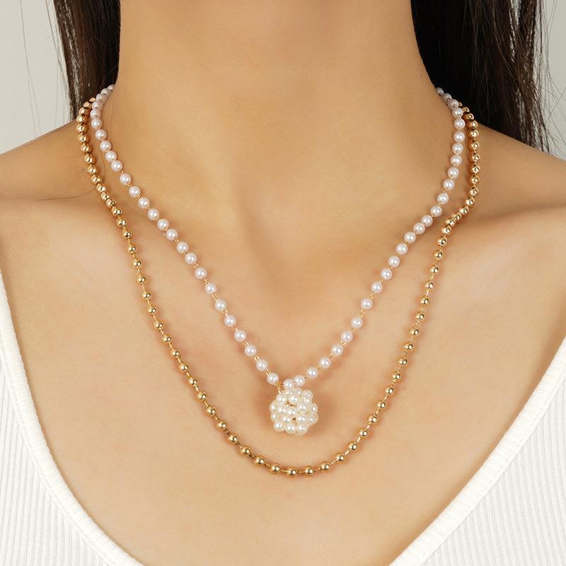 Hot-selling cherry pearl necklace women's ins style fashion high sense love collarbone chain new item pendant