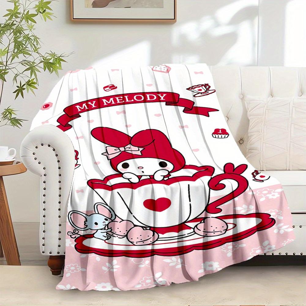 1pc Flannel My Melody, Tea Cup, Cute MouseThrow Blanket, Cartoon Truck Pattern Printed Blanket, Warm Cozy Soft Blanket For Couch Bed Sofa Ca