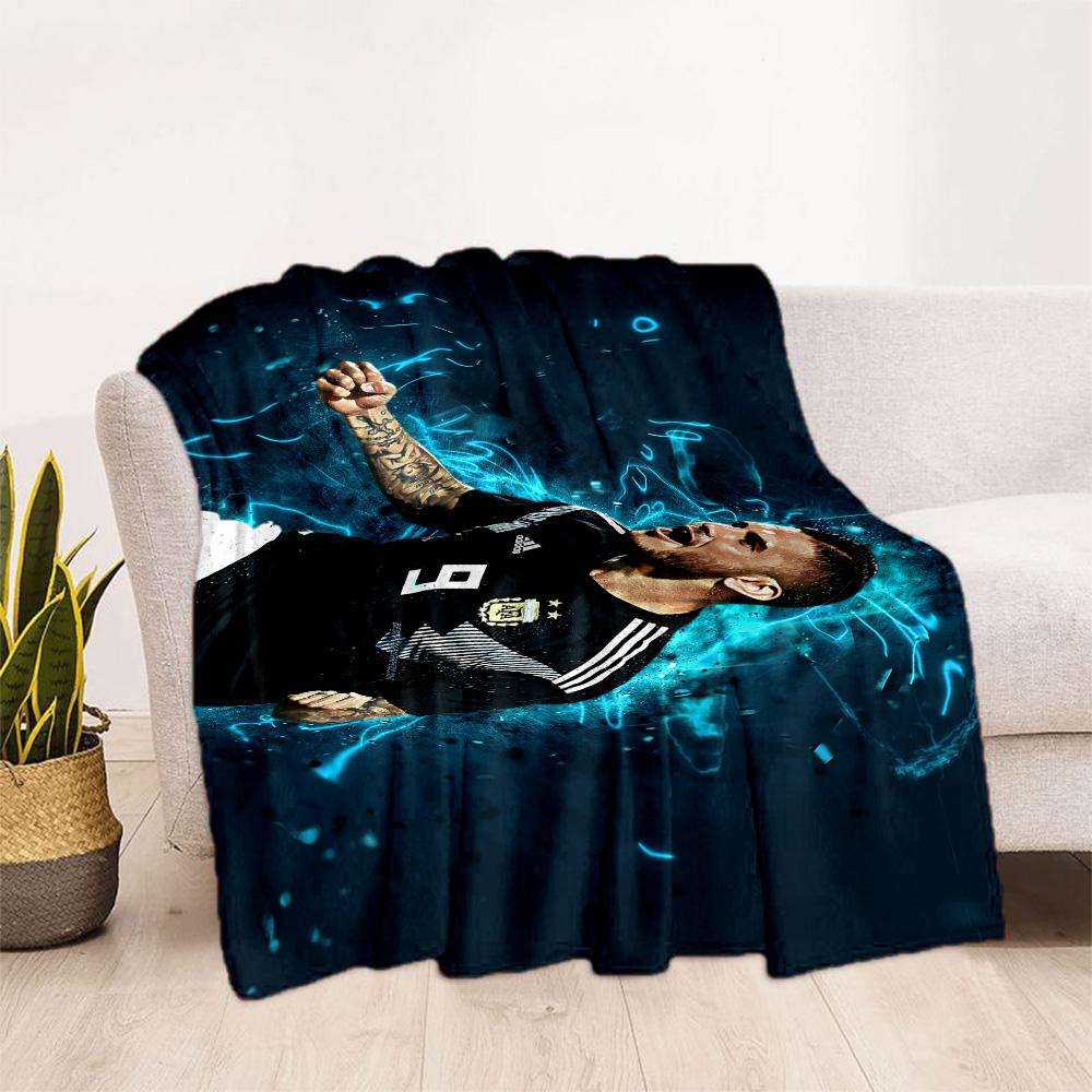 Argentina Football Player Blanket Ultra-Soft Perfect for Seaside Bed Office Chair Four Seasons Multipurpose Stylish Decor