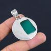 Sterling Silver Natural Green Onyx Anniversary Bezel Engagement Pendant Jewelry