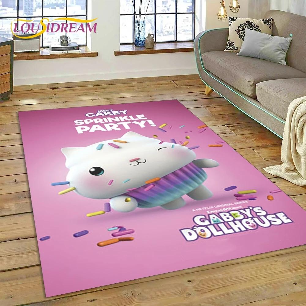 Cartoon Cute Gabbys Dollhouse Girl Carpet Rug for Bedroom Living Room Home Sofa Decoration,Children Game Large Decor Floor Mat