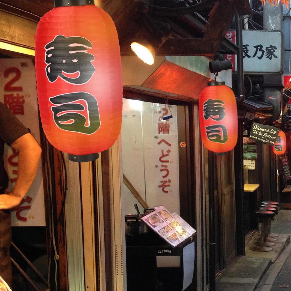 10 inch Japanese-Style Lanterns Japanese 2/4pcs Festival Lanterns Traditional Red Chochin Waterproof Restaurant Decoration