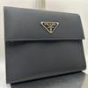 Used Excellent Condition PRADA Trifold Wallet Nylon Triangle Logo Saffiano