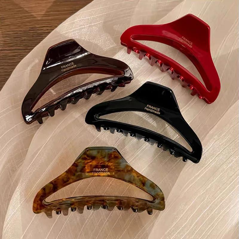 French High Quality Acetate Hollow Hair Claws For Women Girls Sweet Retro Shark Jaw Claw Clip Fashion Hair Ornament Accessories