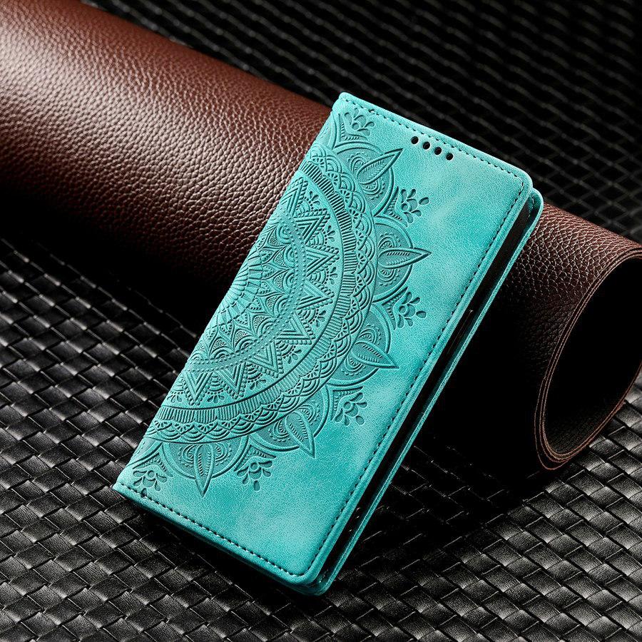 Luxury Embossing Flip Leather Case for iPhone 17 16 15 14 13 12 11 Samsung S25 S24 S23 A56 A55 Strong Magnetic Wallet Card Slot Cash Clip Phone Cover