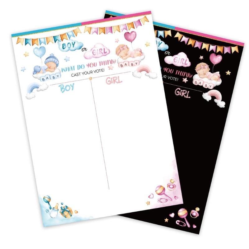 Gender Reveal Game for Baby Shower with Poster 36pcs Girl or Boy Voting Stickers for Gender Reveal Use Party Supplies