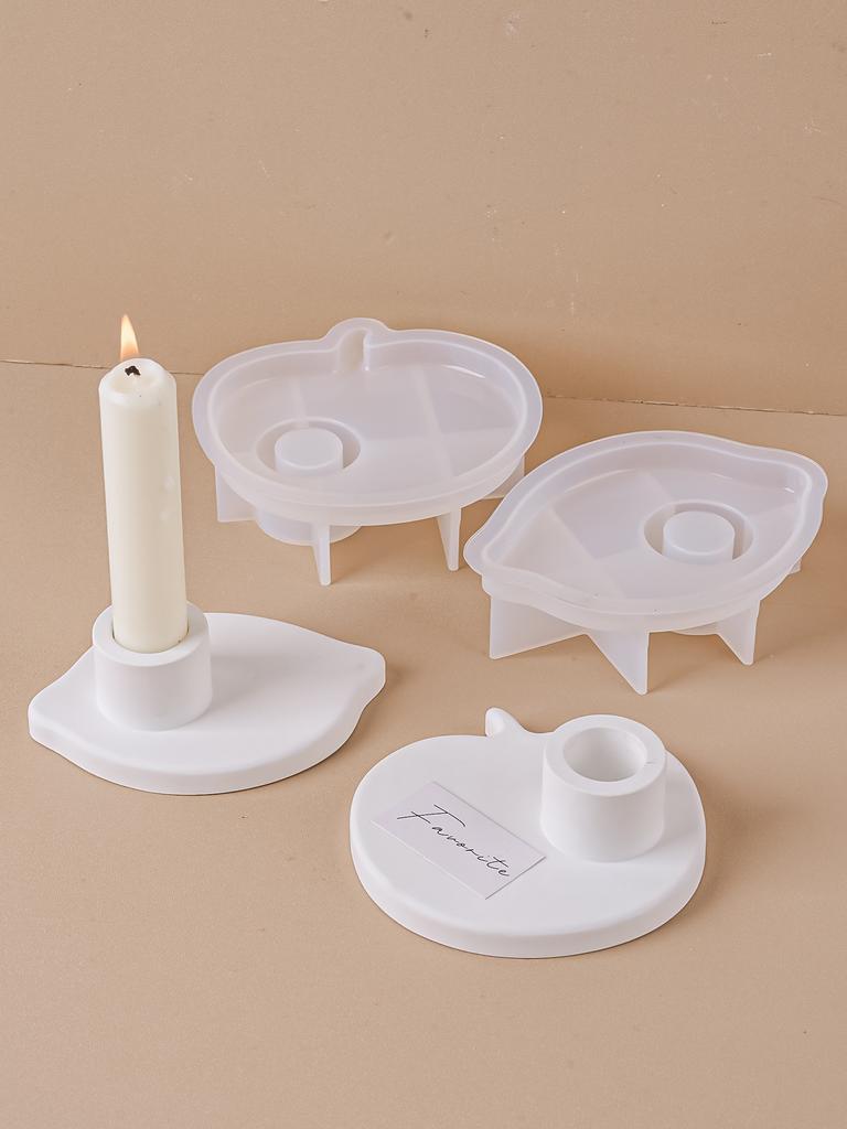 DIY Lemon Apple Candle Holder Silicone Mold Fruit Candlestick Concrete Plaster Molds Jewelry Display Tray Resin Mold Home Decor